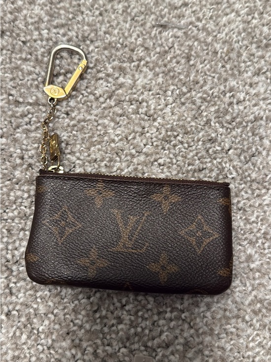 Louis Vuitton Accessories - Louis Vuitton Brown Monogram Key Pouch with Gold Hardware